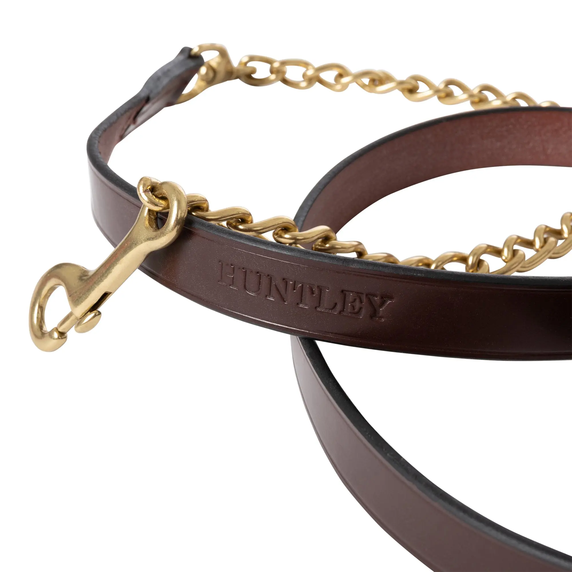 Huntley Equestrian Leather Lead with Brass Chain - Image 16