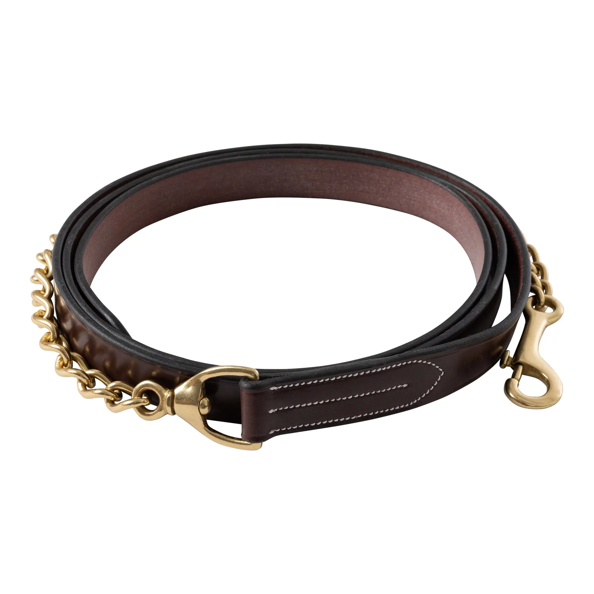 Huntley Equestrian Leather Lead with Brass Chain - Image 17