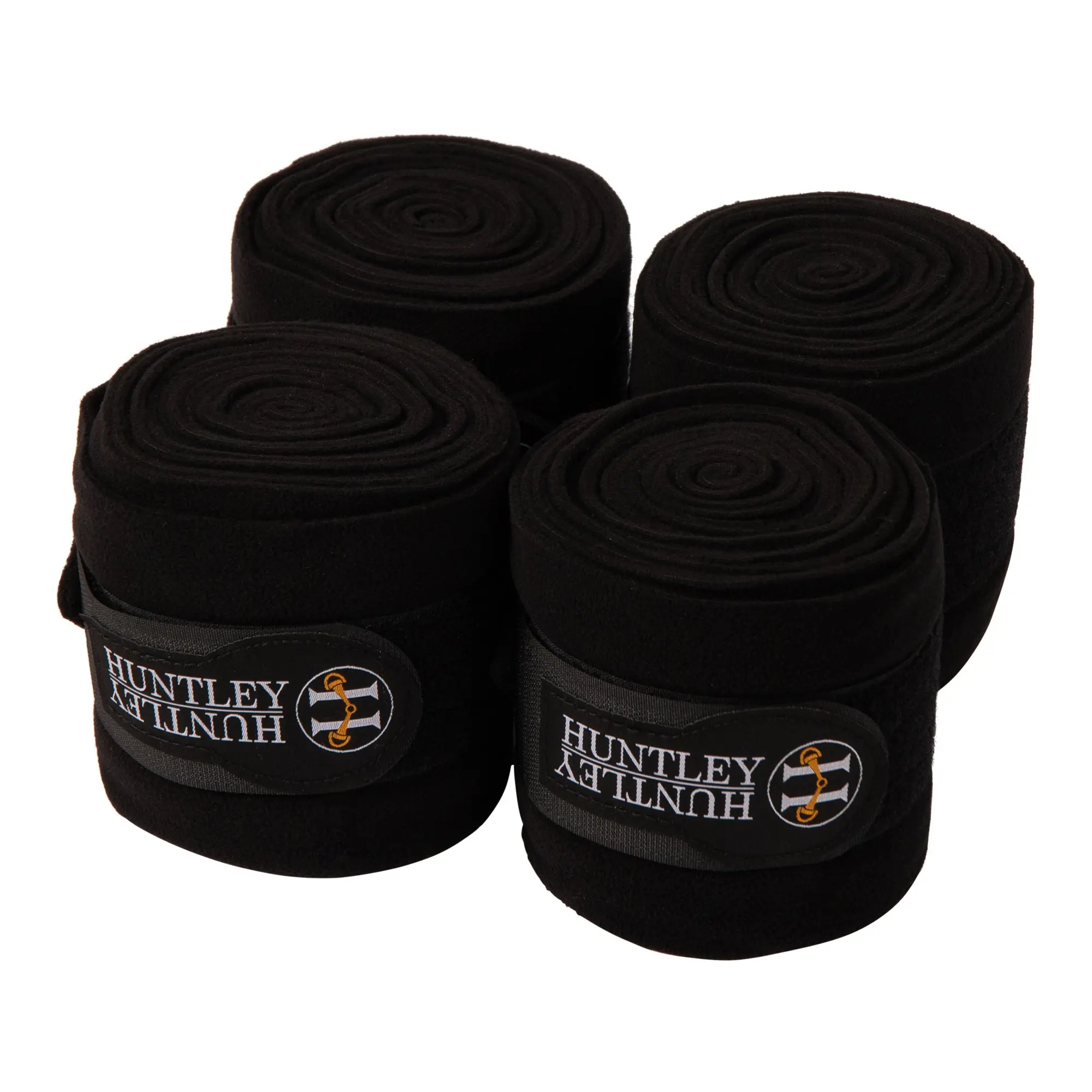 Huntley Equestrian Polo Fleece Wraps, Set of 4, Black - Image 3