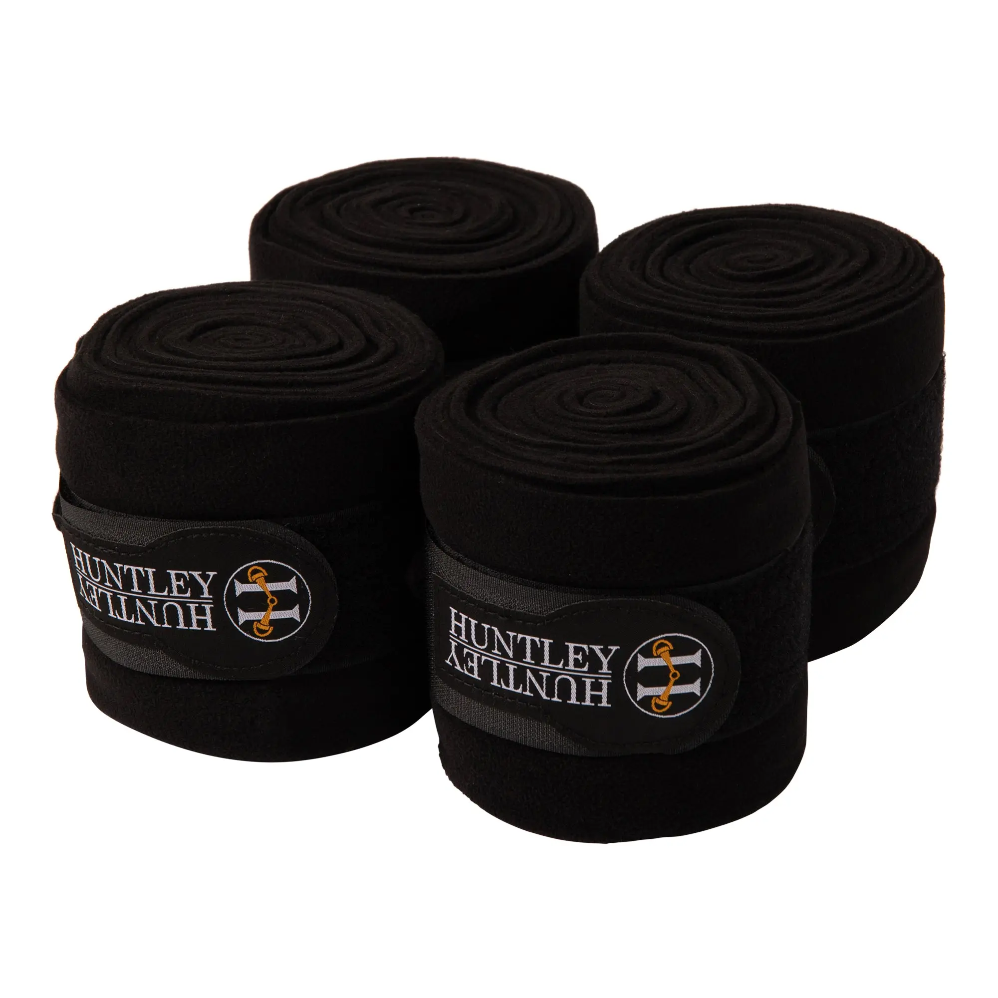 Huntley Equestrian Polo Fleece Wraps, Set of 4, Black - Image 8