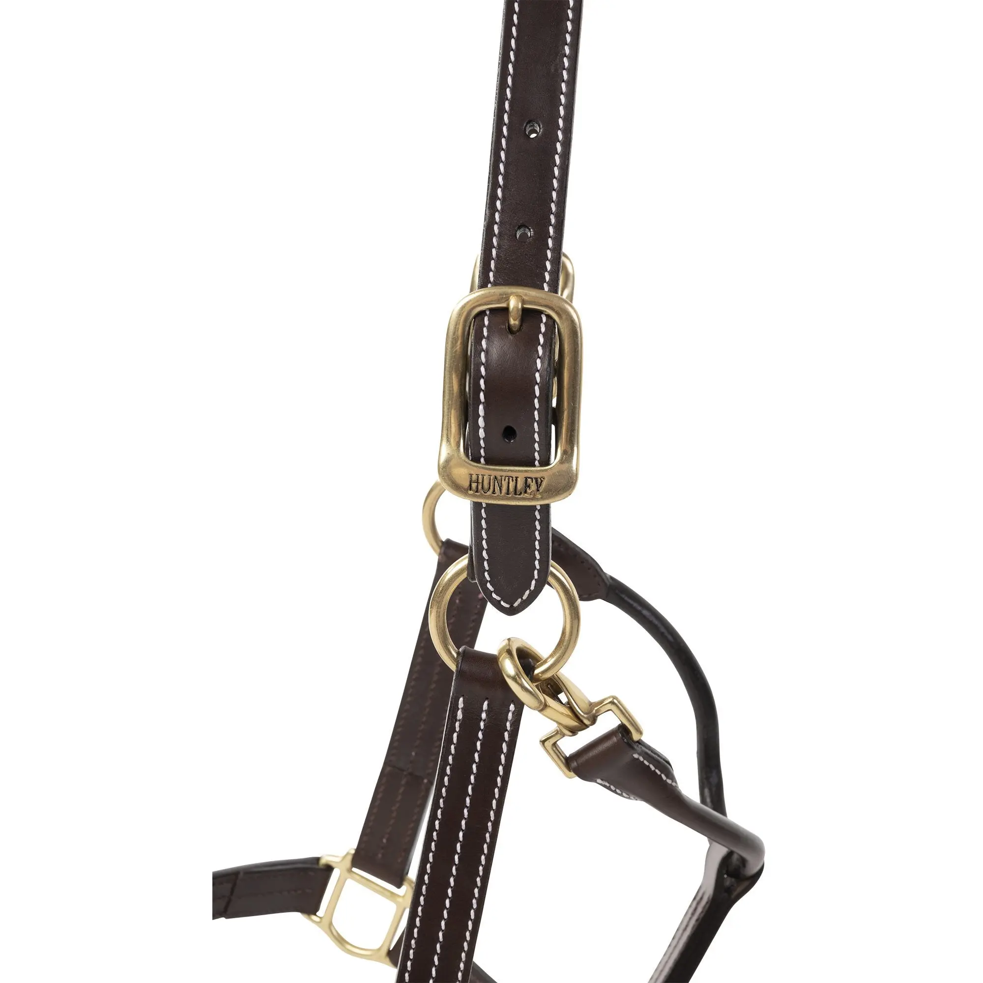 Huntley Equestrian Premium Leather Triple Stitched Halter with Snap - Image 8