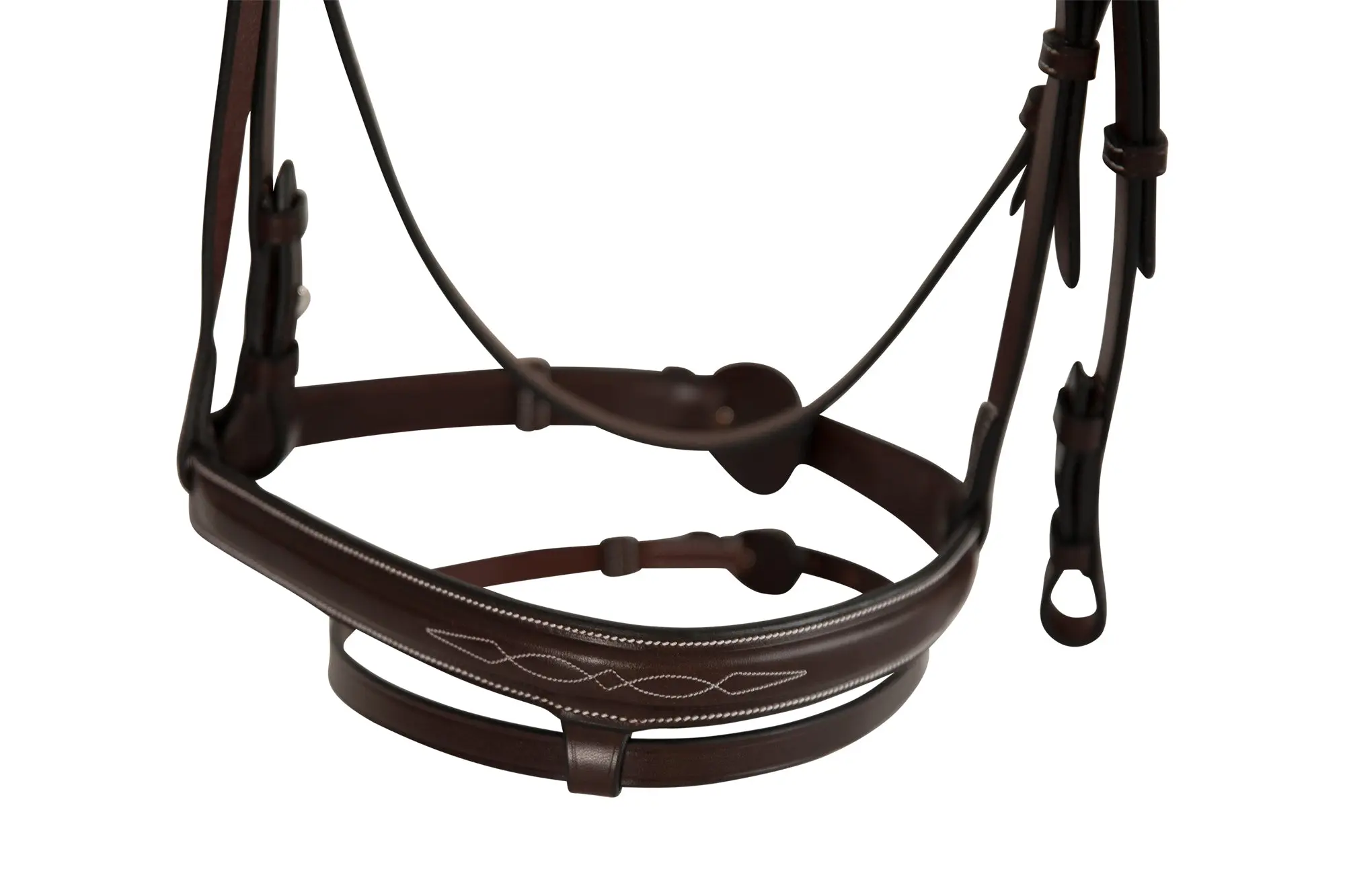 Huntley Equestrian Sedgwick Fancy Stitched Fixed Flash Noseband Bridle With Reins - Image 5
