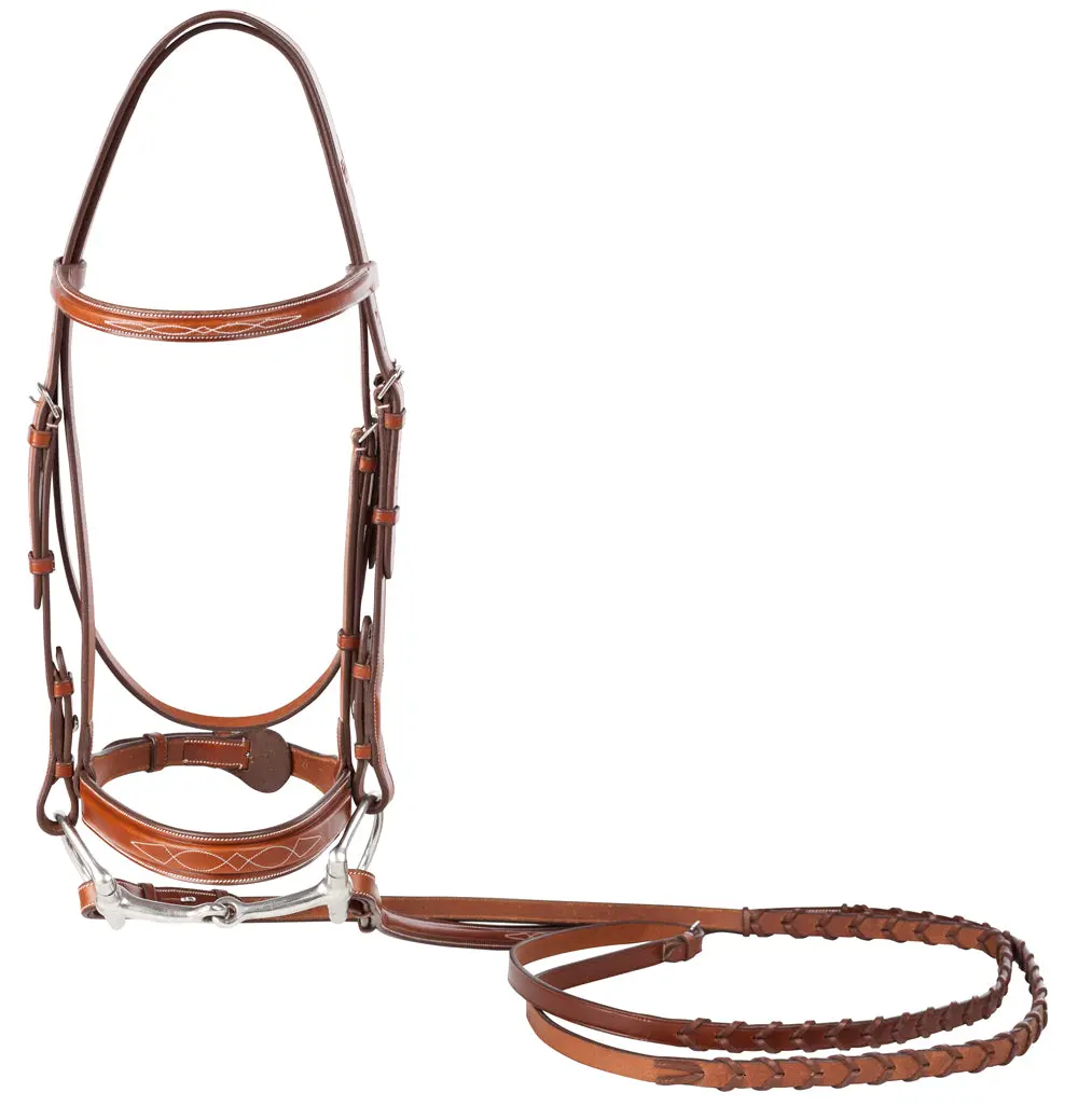 Huntley Equestrian Sedgwick Leather Fancy Stitched English Bridle Pieces - Image 5