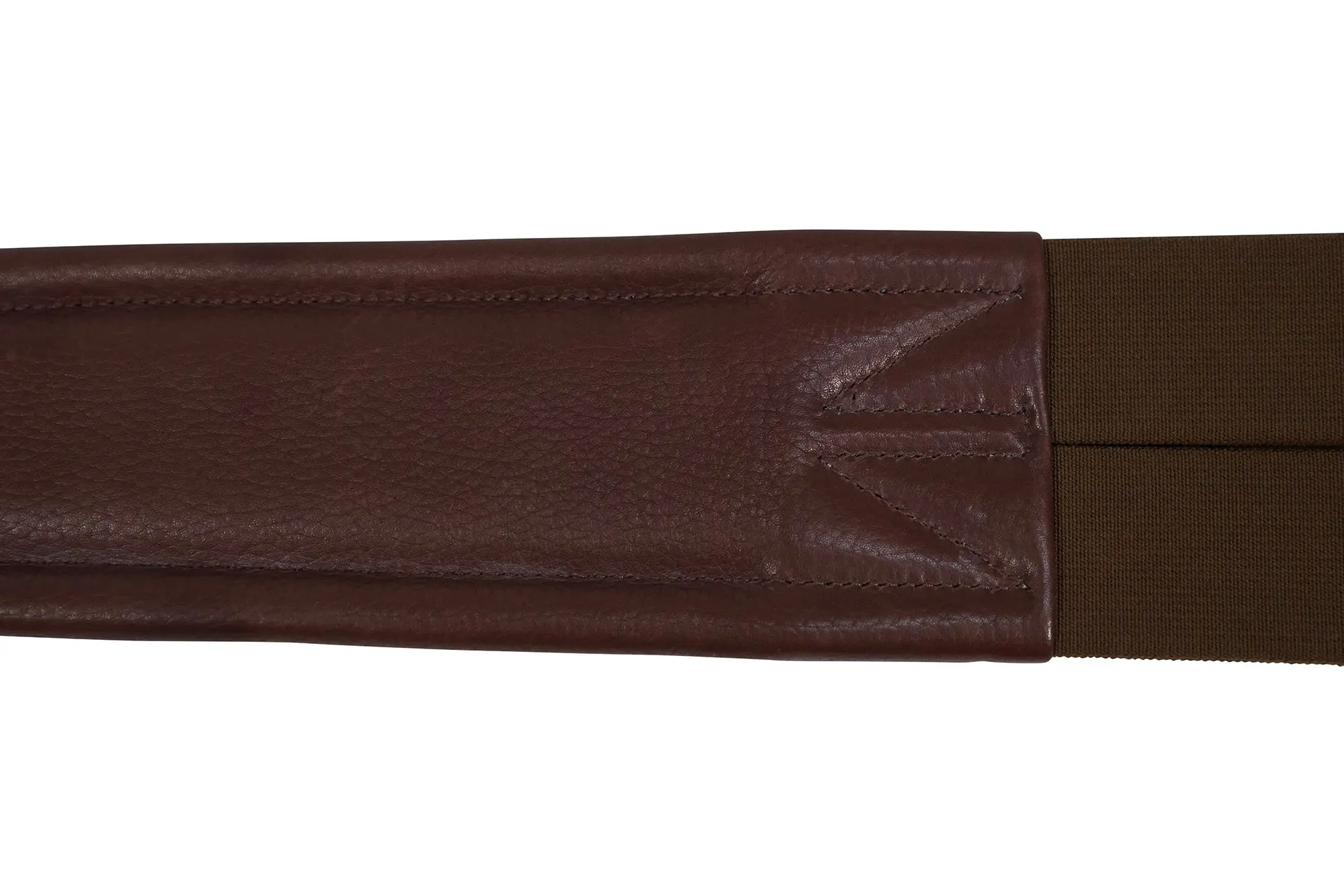 Huntley Equestrian Sedgwick Leather Fancy Stitched Padded Leather Contour Shaped Girth with Double End Elastic - Image 12