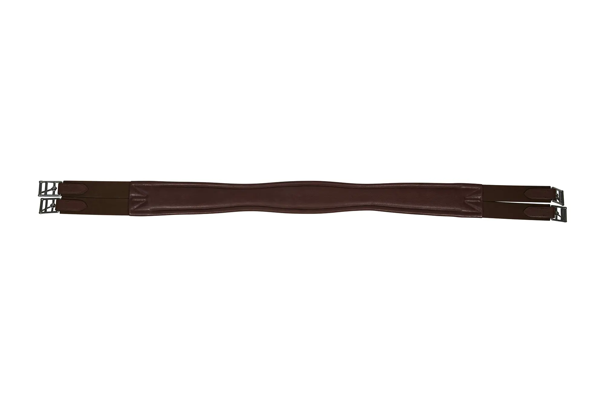Huntley Equestrian Sedgwick Leather Fancy Stitched Padded Leather Contour Shaped Girth with Double End Elastic - Image 13