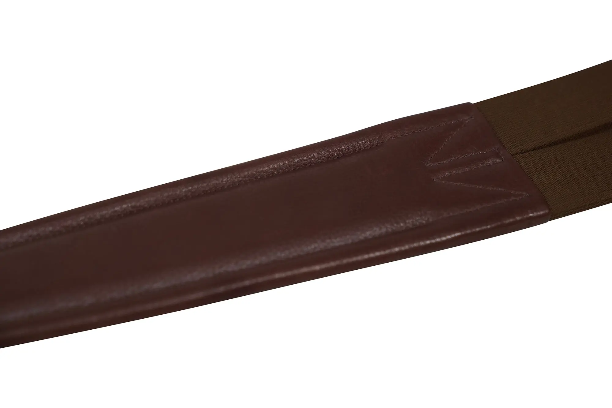 Huntley Equestrian Sedgwick Leather Fancy Stitched Padded Leather Contour Shaped Girth with Double End Elastic - Image 14