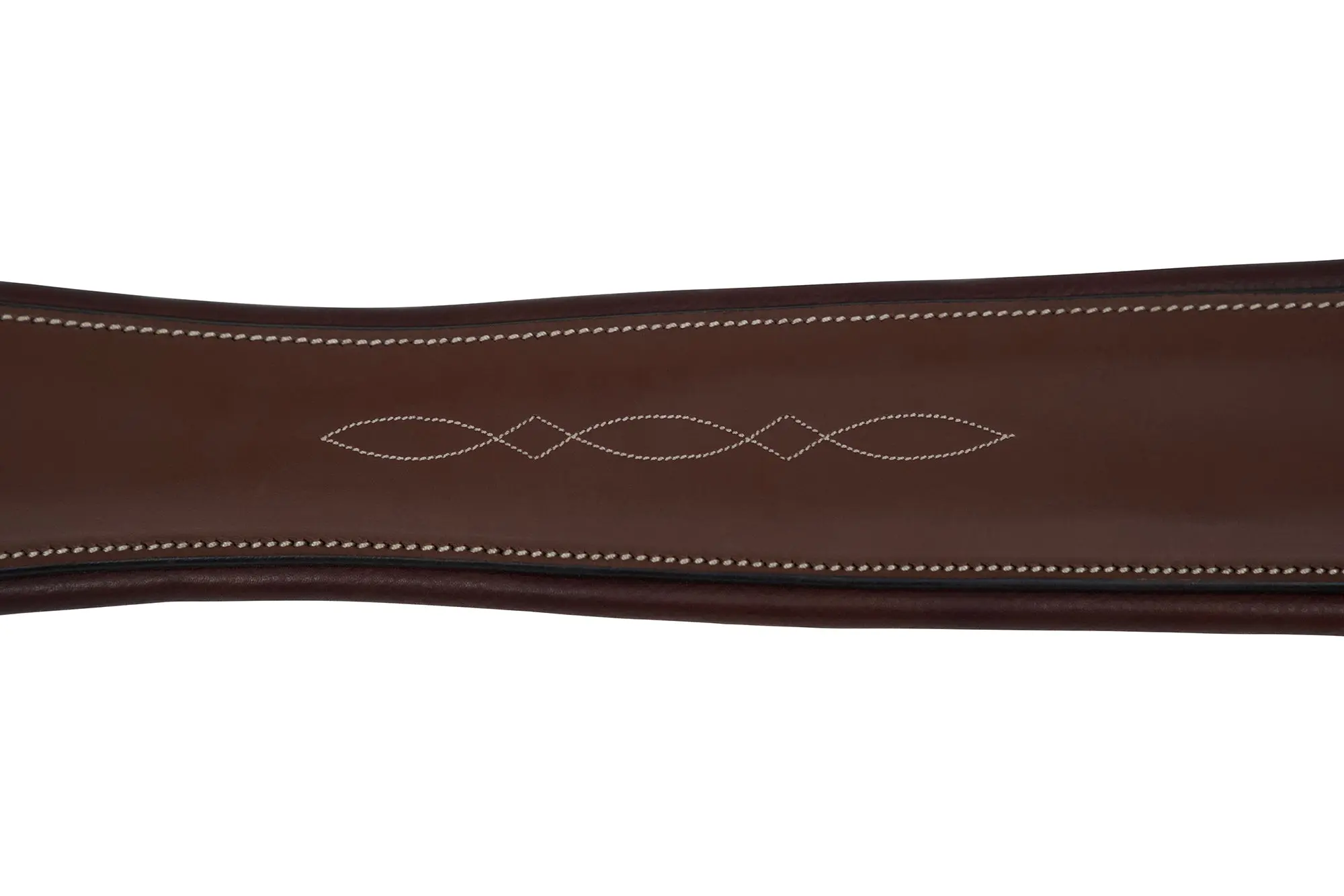Huntley Equestrian Sedgwick Leather Fancy Stitched Padded Leather Contour Shaped Girth with Double End Elastic - Image 15