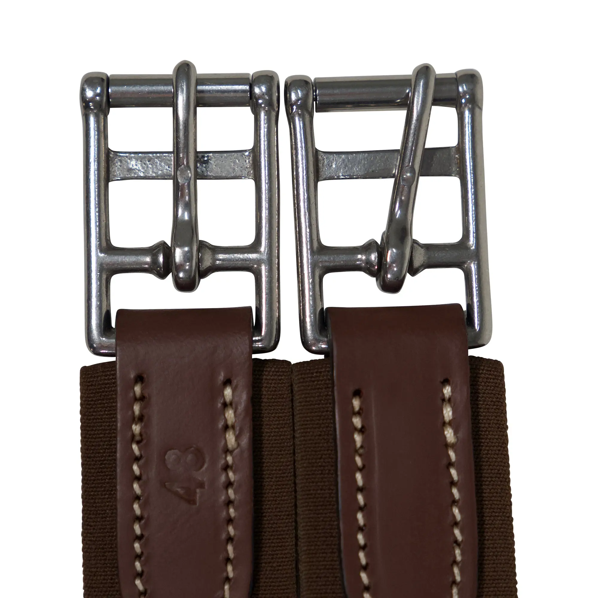 Huntley Equestrian Sedgwick Leather Fancy Stitched Padded Leather Contour Shaped Girth with Double End Elastic - Image 8