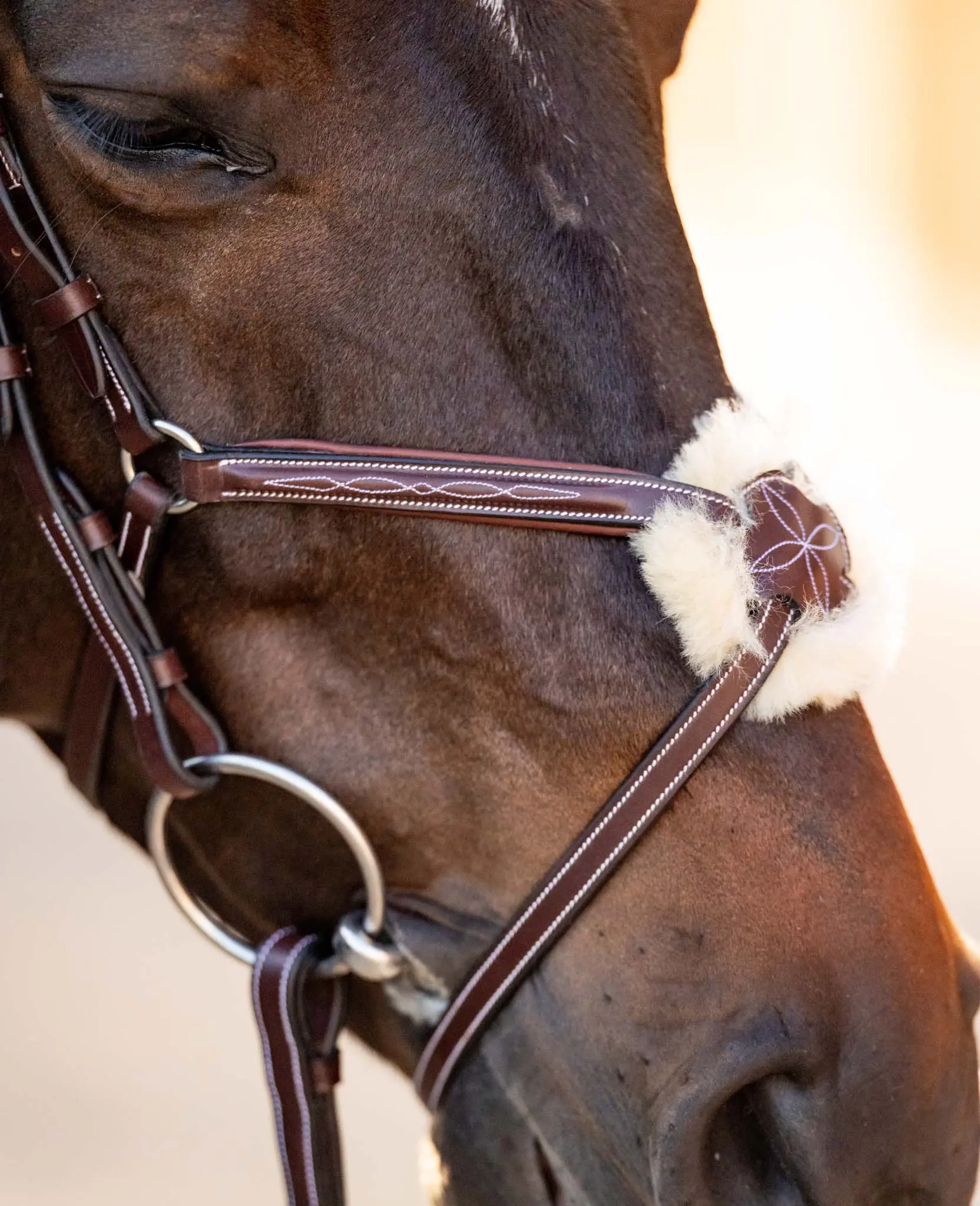 Huntley Equestrian Sedgwick Leather Padded Monocrown Figure 8 Bridle - Image 6