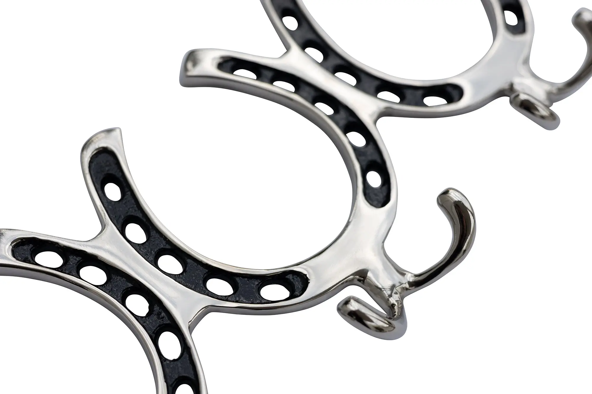 Huntley Equestrian Silver Horseshoe Wall Hook Rack-6 Hook Equestrian Home and Barn Decor - Image 2