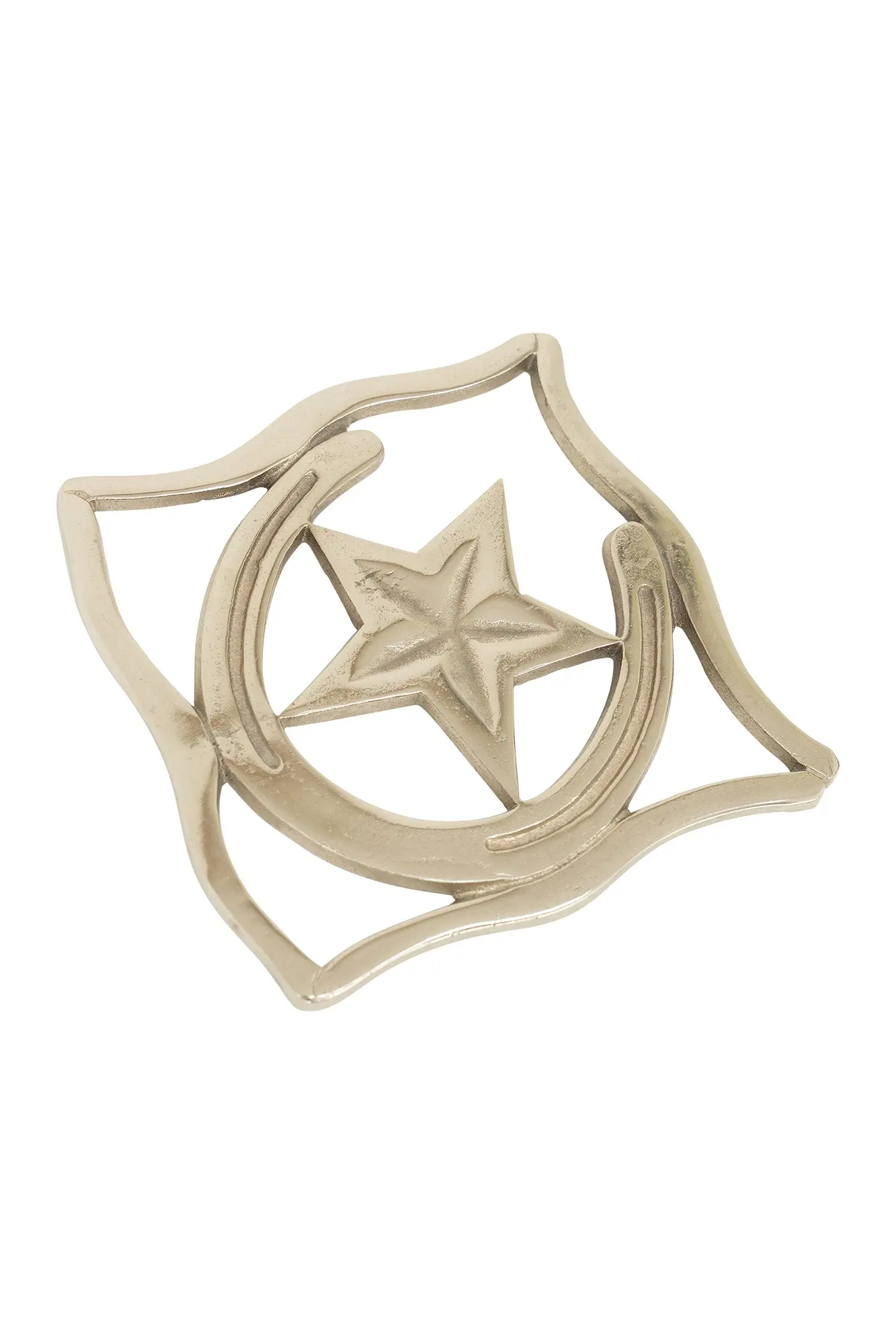 Huntley Equestrian Star with Horse shoe Silver Square Trivet - Image 2