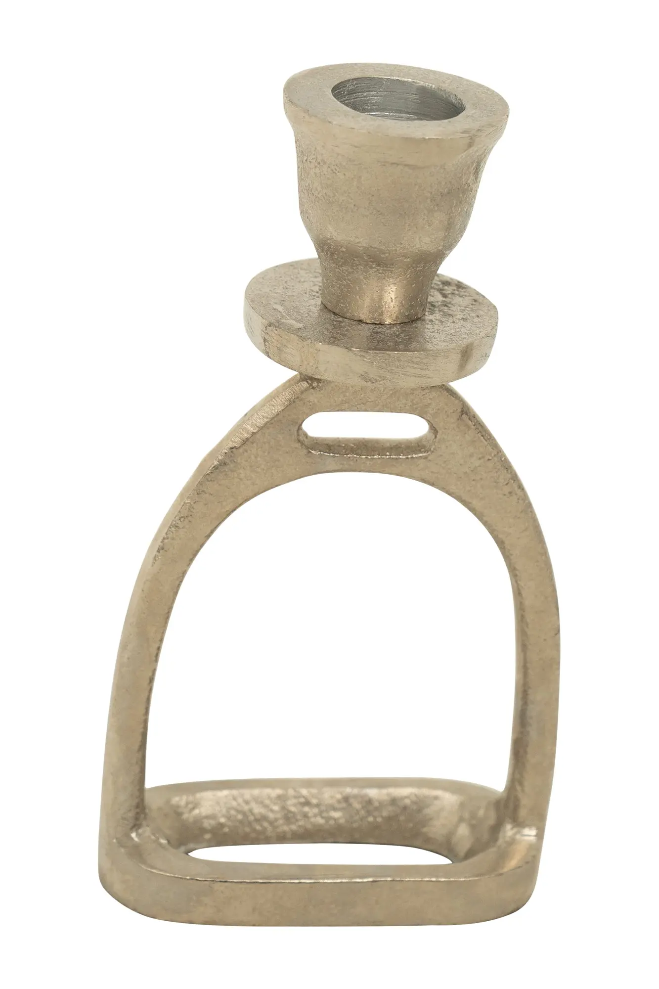 Huntley Equestrian Stirrup Candle Stick Holders, Silver set of 2 - Image 4