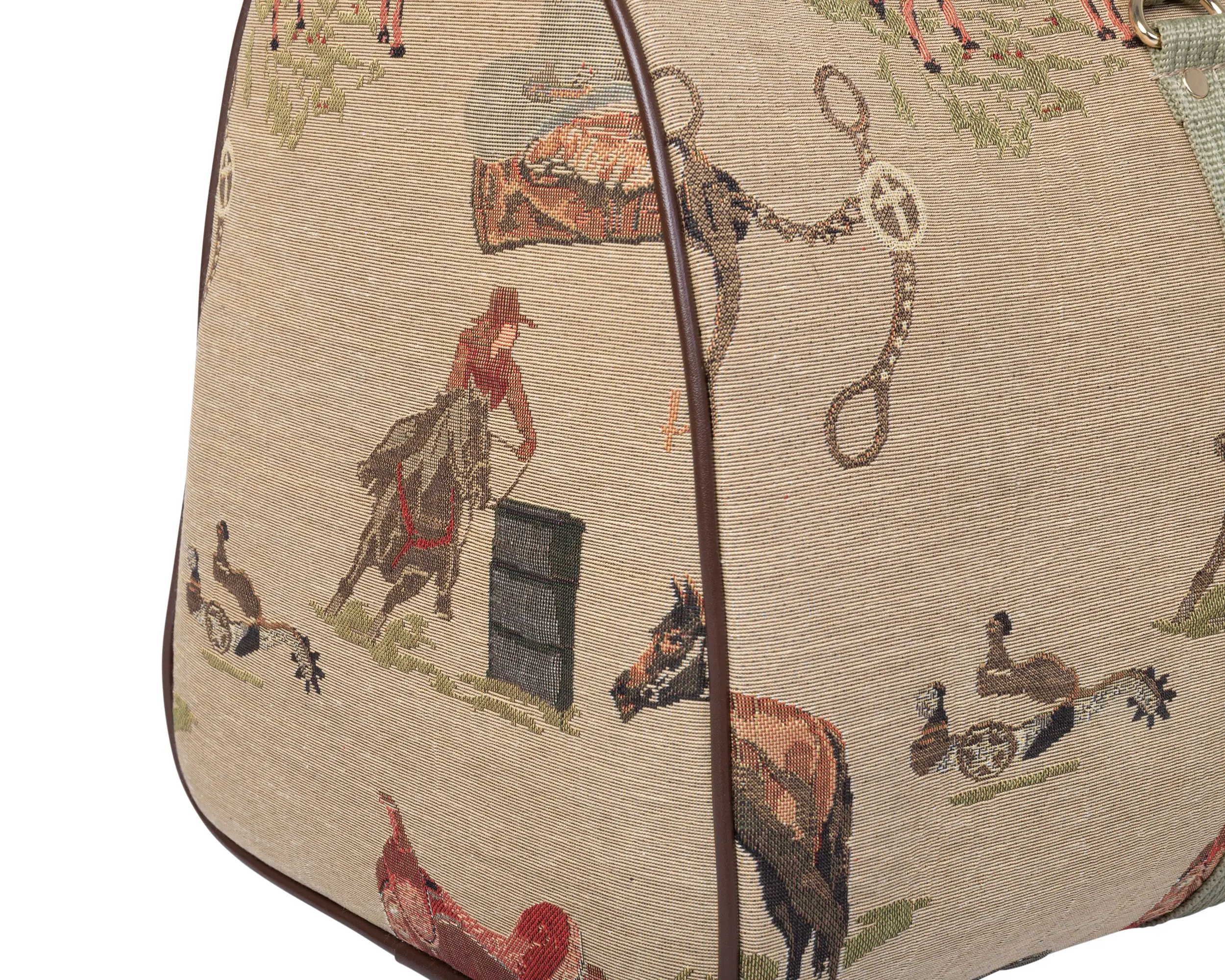 Huntley Equestrian Tapestry Duffle Bag-Western Design - Image 2