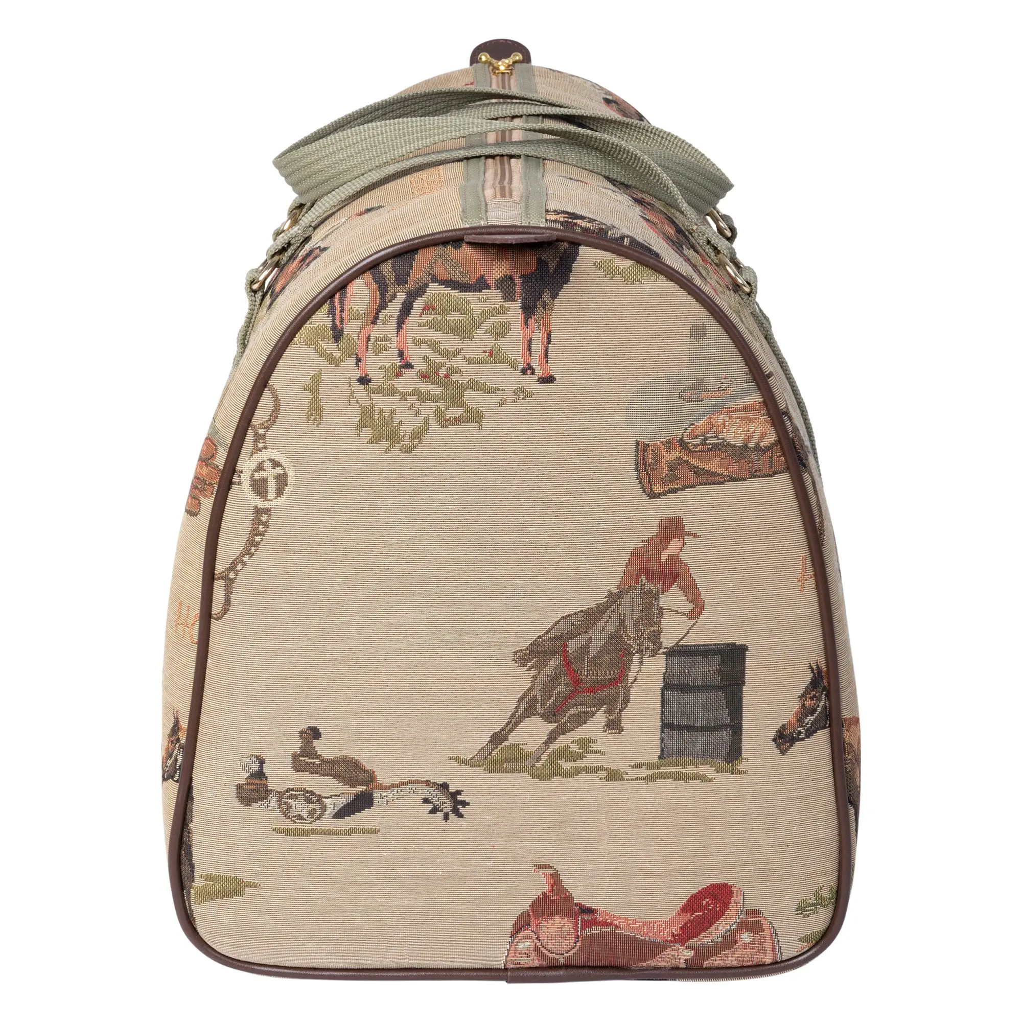 Huntley Equestrian Tapestry Duffle Bag-Western Design - Image 4