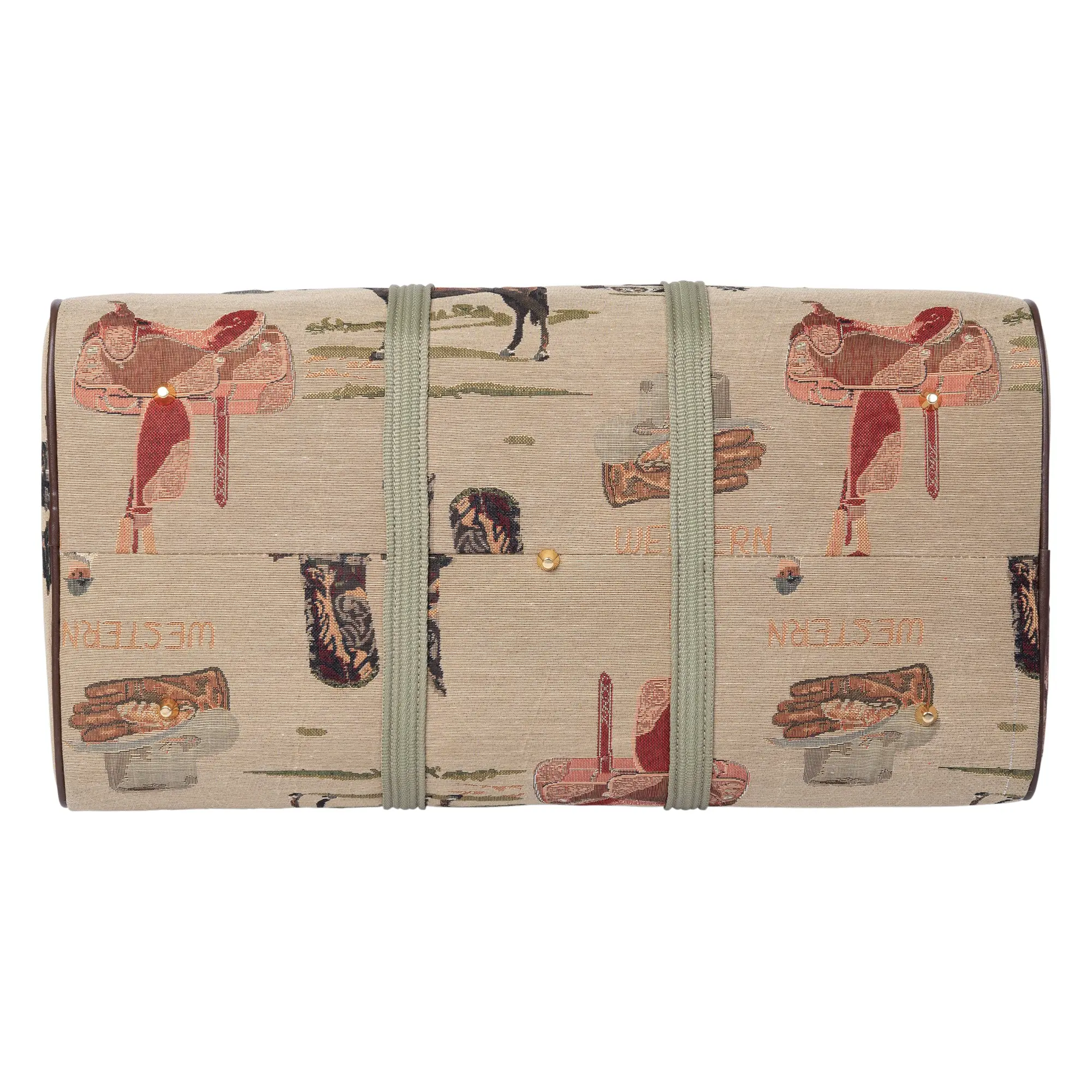 Huntley Equestrian Tapestry Duffle Bag-Western Design - Image 5