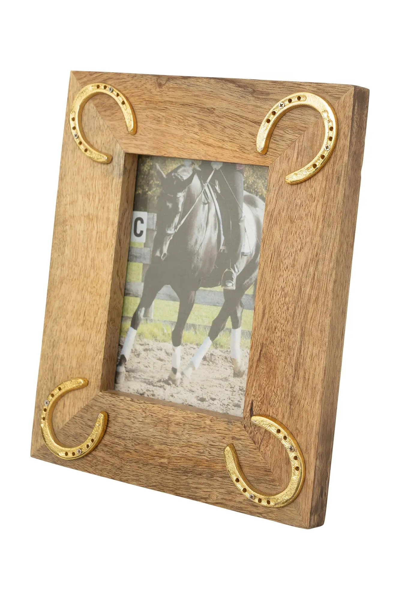 Huntley Equestrian Wooden Picture Frame with Gold Horse Shoes, 5 x 7 - Image 3