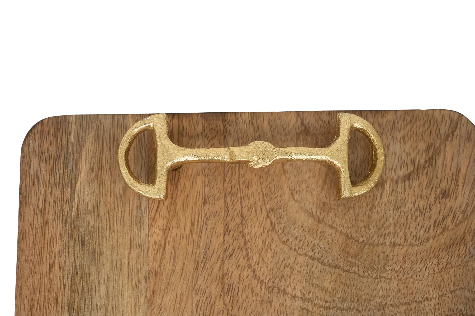 Huntley Equestrian Wooden Square Tray with Gold Bit - Image 3