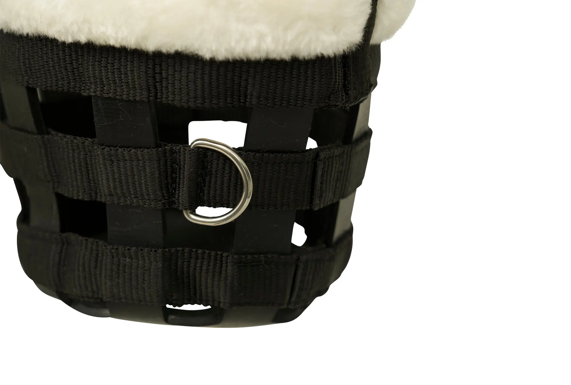 Huntley Fleece Padded Nylon Grazing Muzzle, Black - Image 4