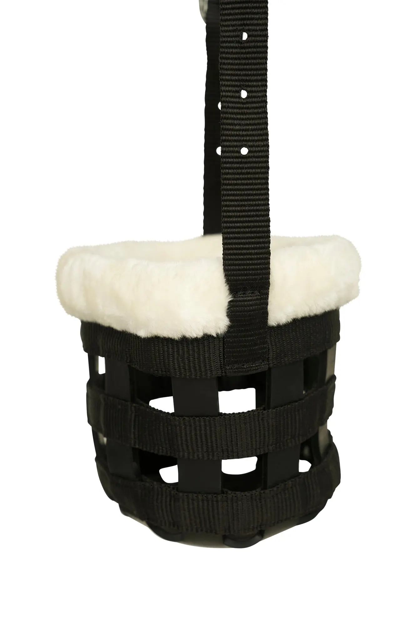 Huntley Fleece Padded Nylon Grazing Muzzle, Black - Image 7