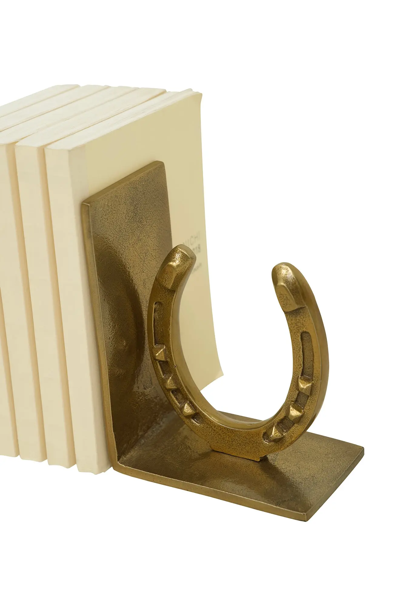 Huntley Horse shoe Bookends, Pair, Brass Antique Finish - Image 11