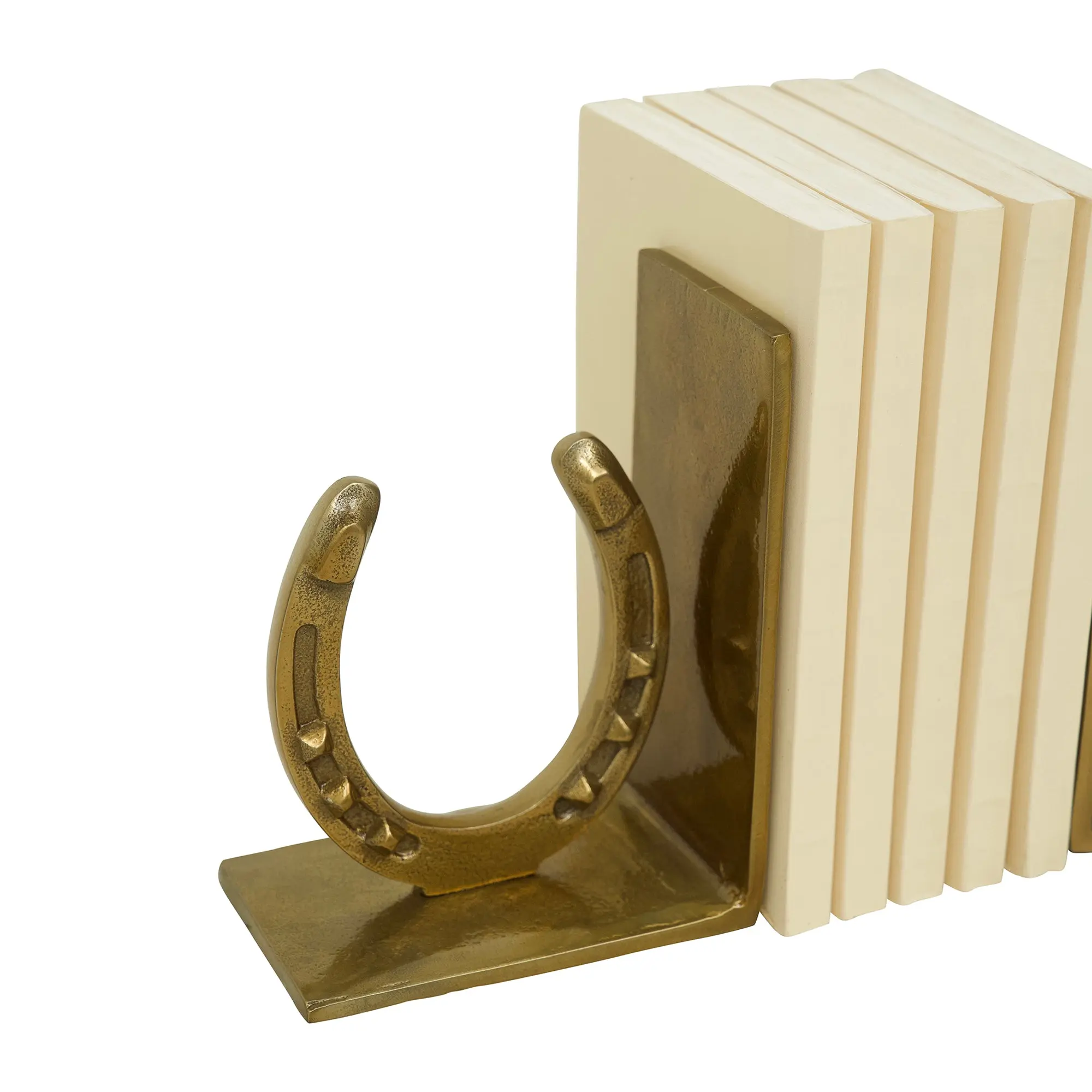 Huntley Horse shoe Bookends, Pair, Brass Antique Finish - Image 12