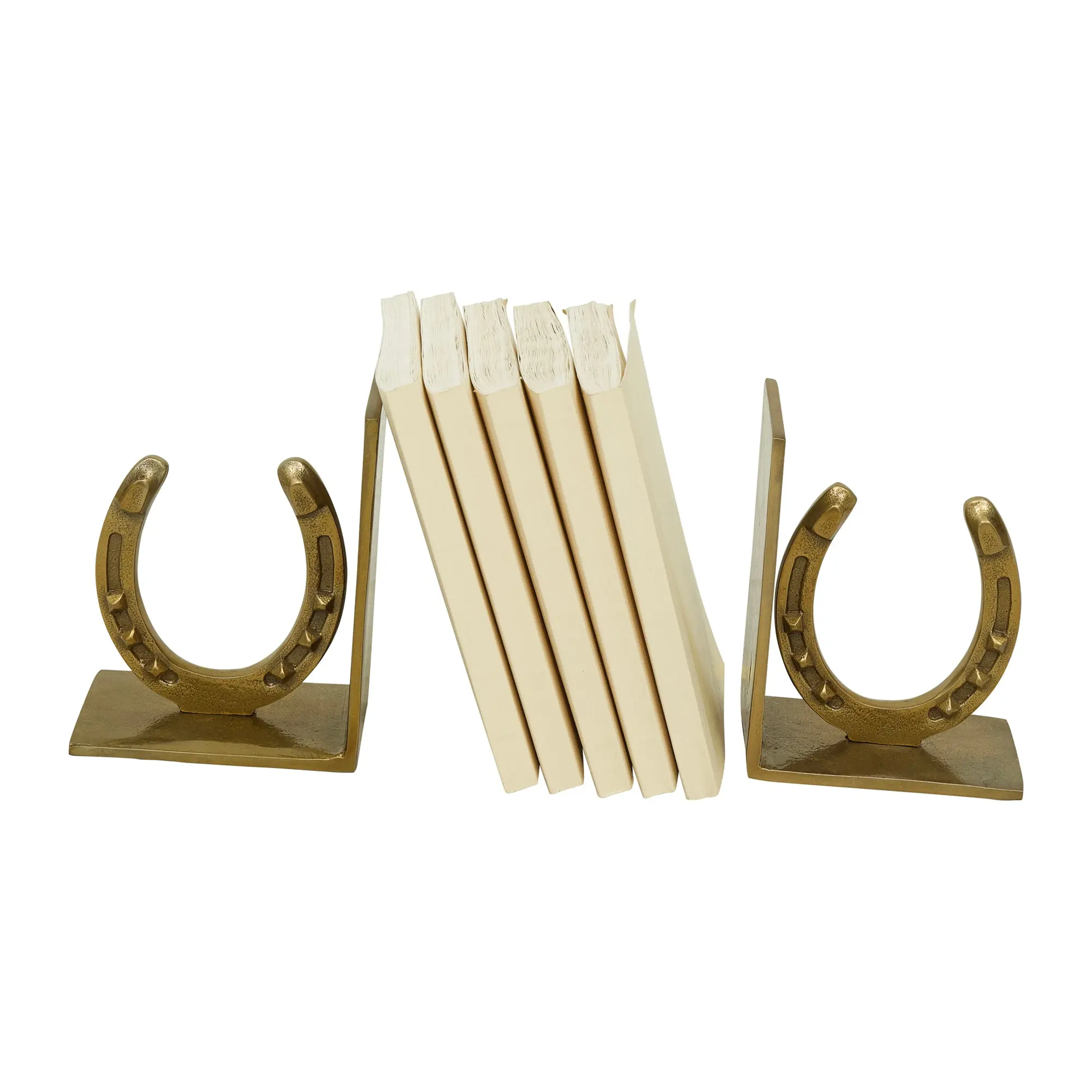 Huntley Horse shoe Bookends, Pair, Brass Antique Finish - Image 13