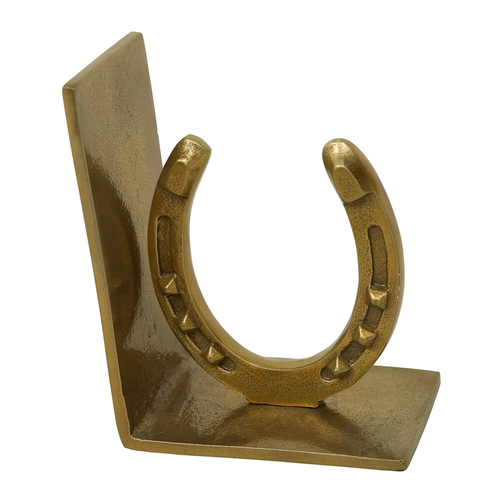 Huntley Horse shoe Bookends, Pair, Brass Antique Finish - Image 7