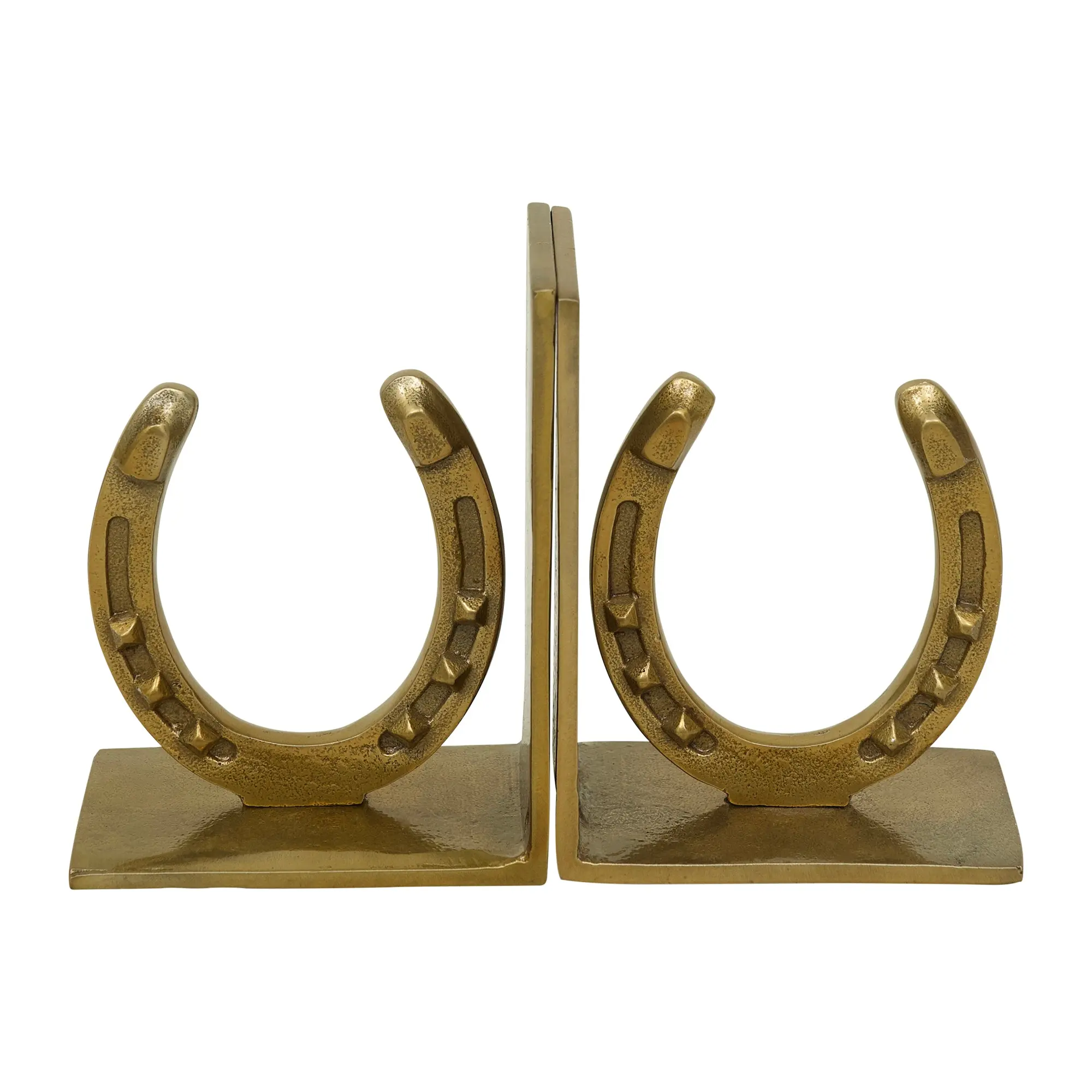 Huntley Horse shoe Bookends, Pair, Brass Antique Finish - Image 9