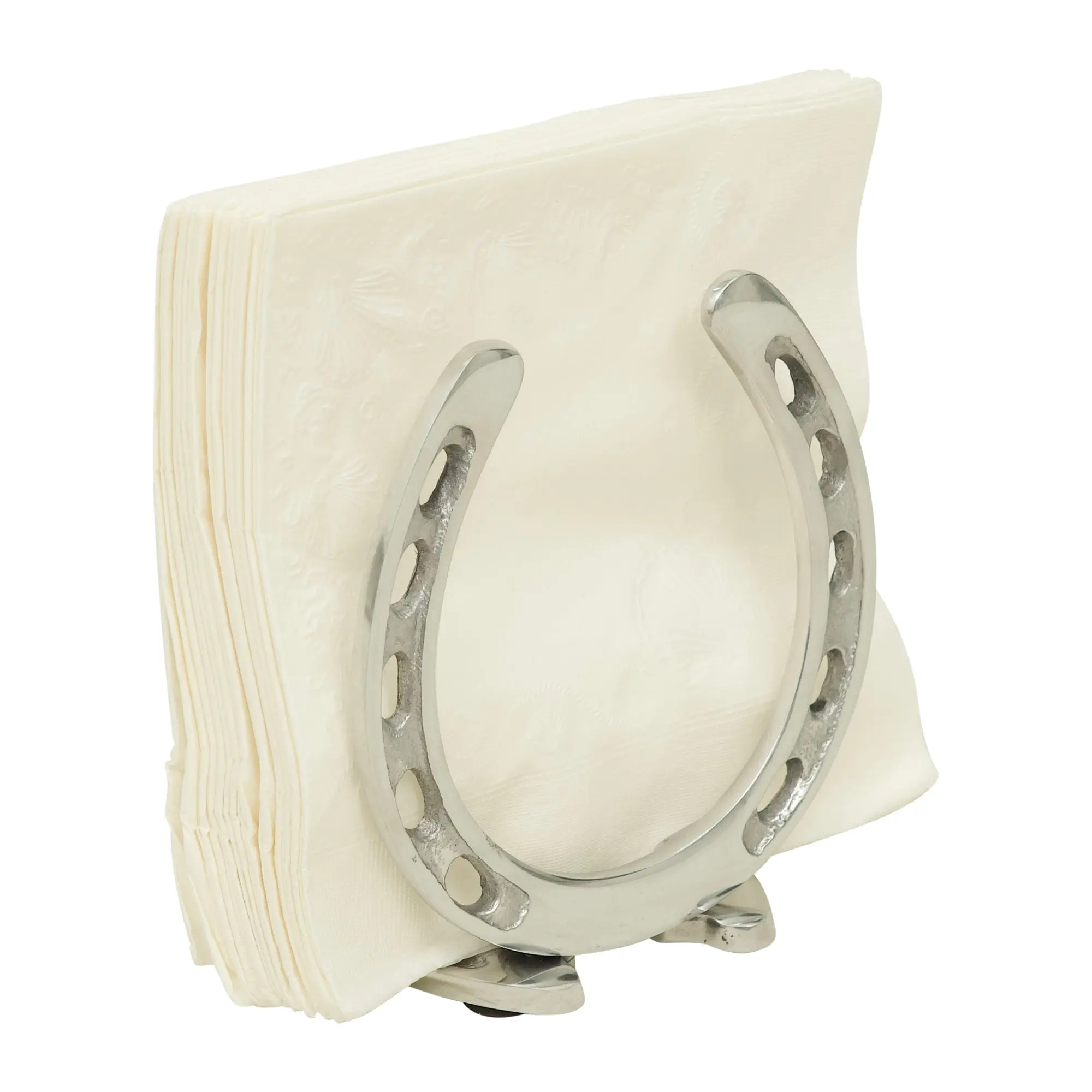 Huntley Horseshoe Napkin Holder, Aluminum Silver Finish - Image 10