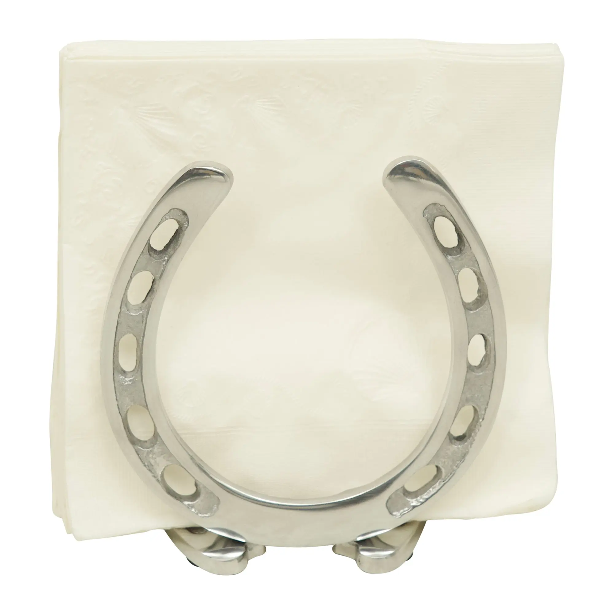 Huntley Horseshoe Napkin Holder, Aluminum Silver Finish - Image 9
