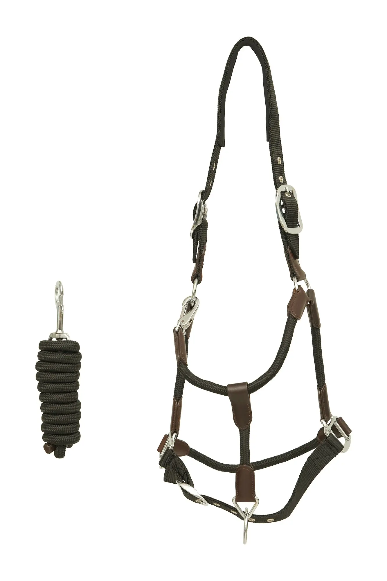 Huntley Nylon Halter and Removable Lead with Snap, Black - Image 8