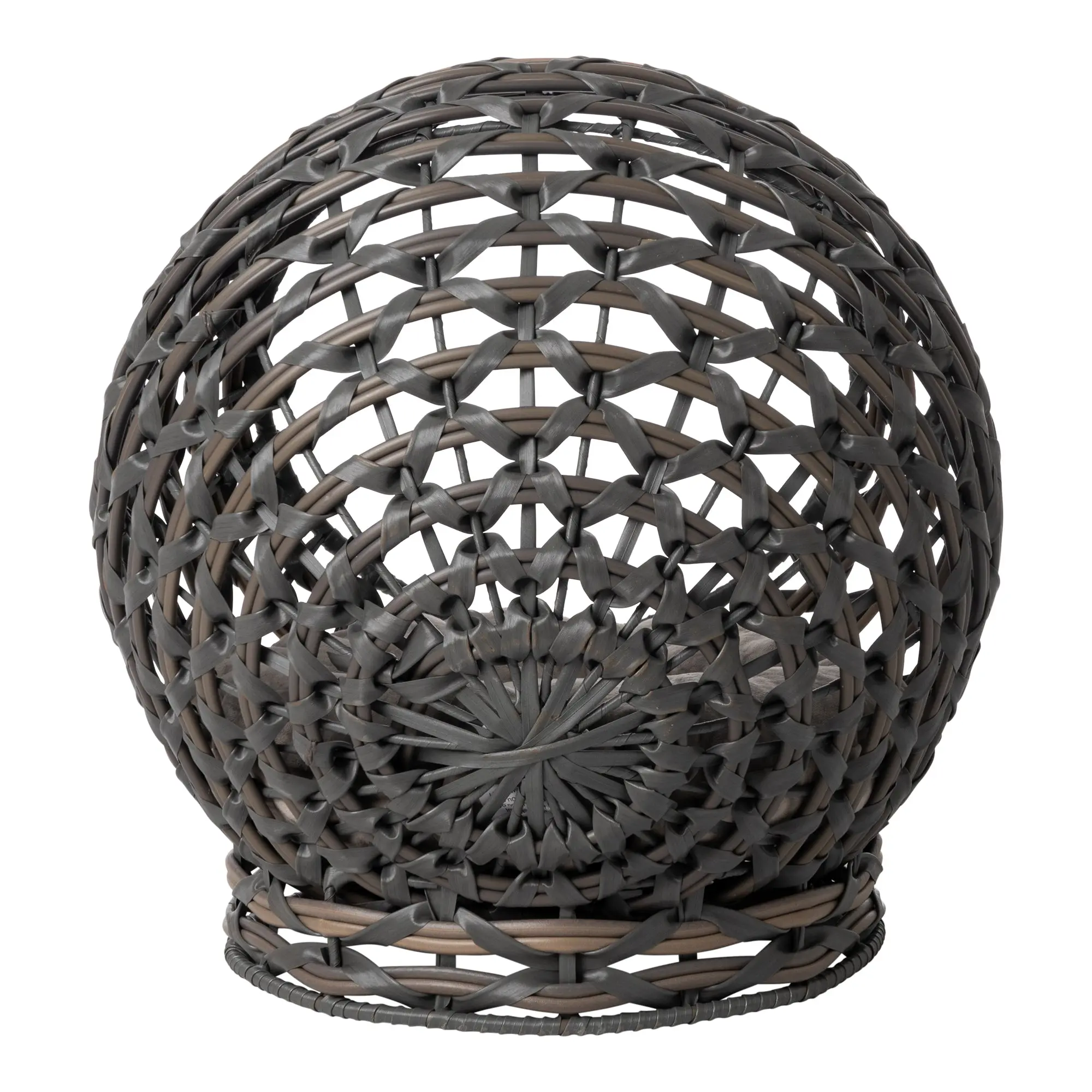 Huntley Pet Hemisphere Rattan Pet Bed, Elevated With Cushion - Image 4