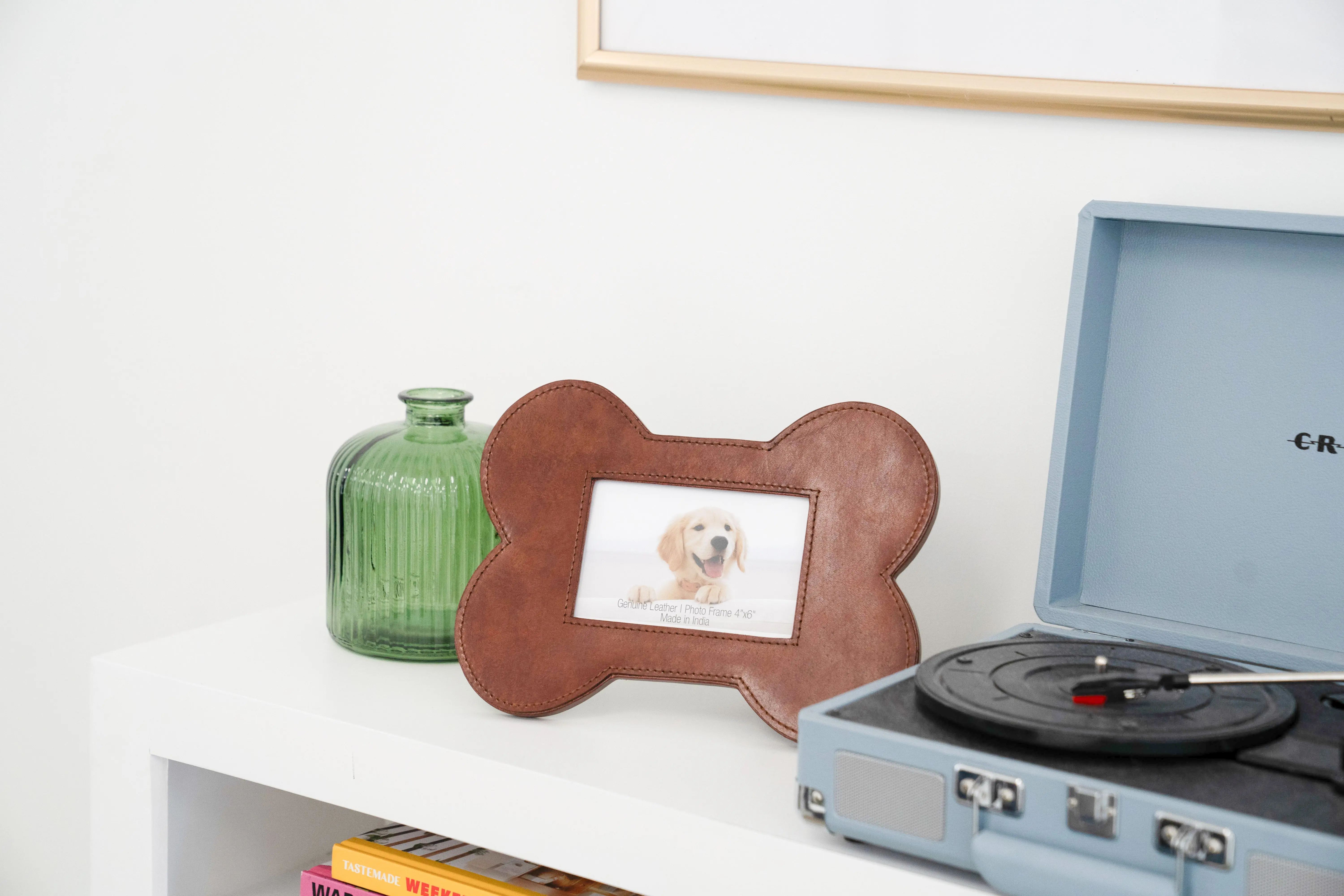Huntley Pet Leather Bone Shaped Picture Frame, 4x6 - Image 3