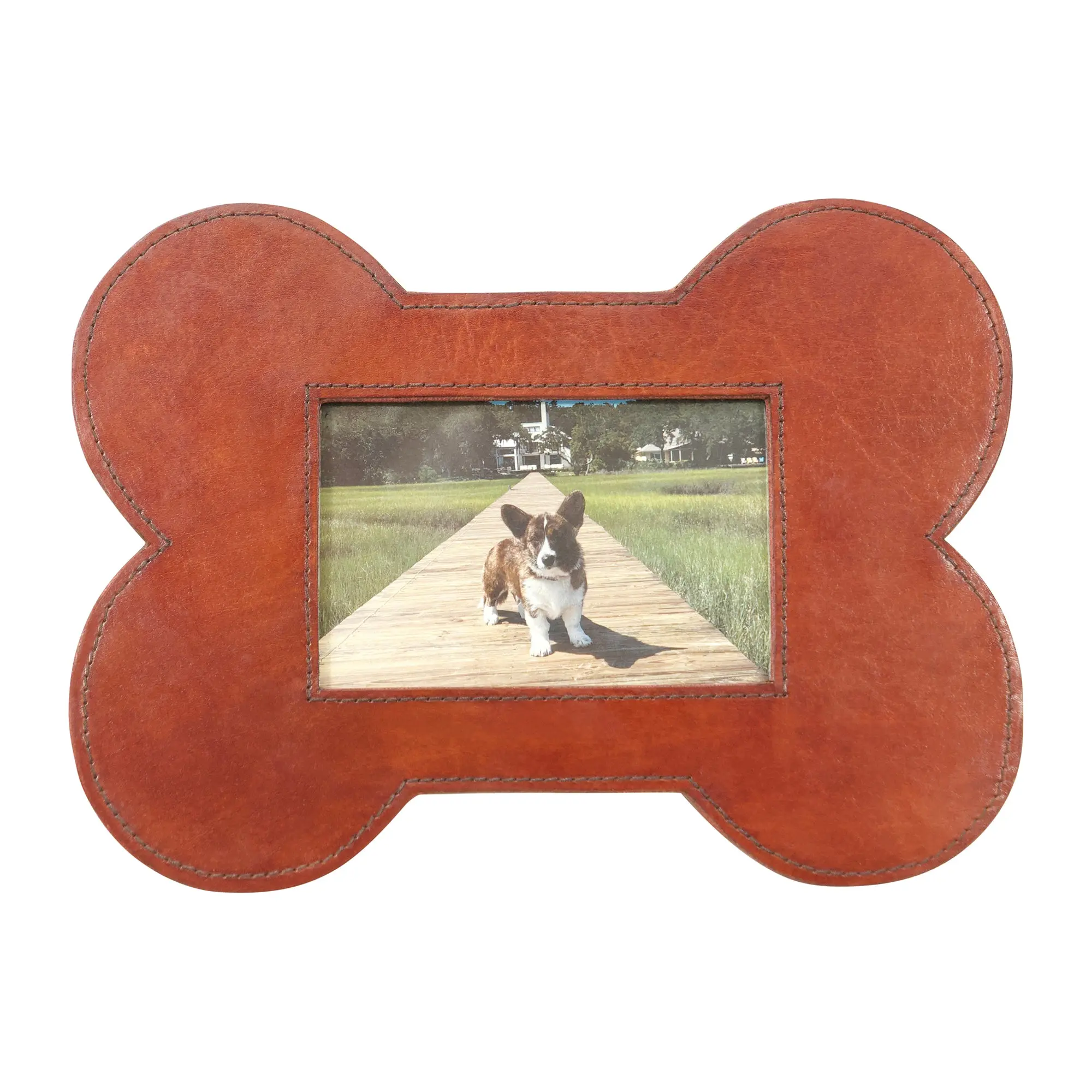 Huntley Pet Leather Bone Shaped Picture Frame, 4x6 - Image 4