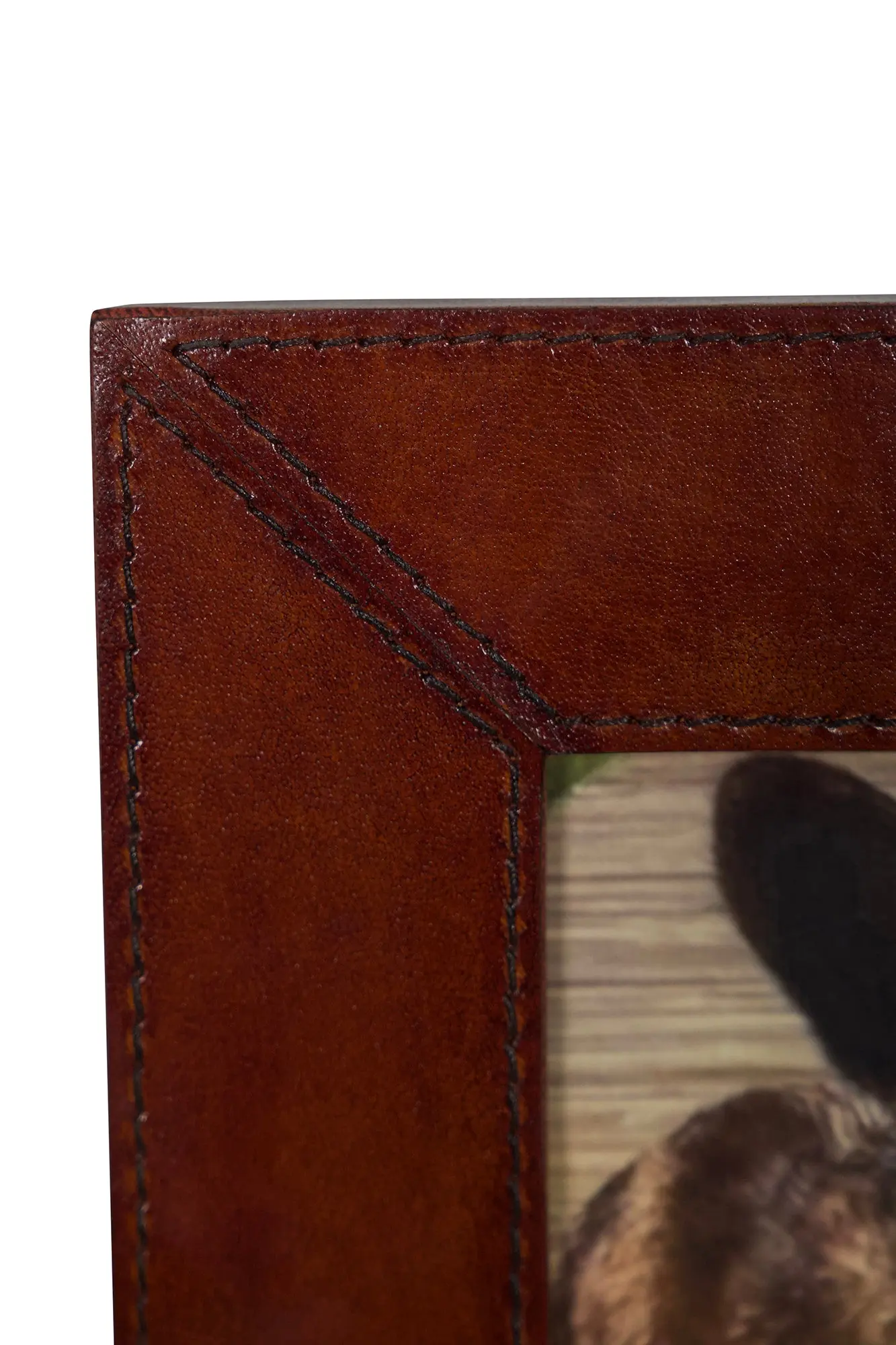 Huntley Pet Leather Picture Frame with Silver Bone Accent - Image 10