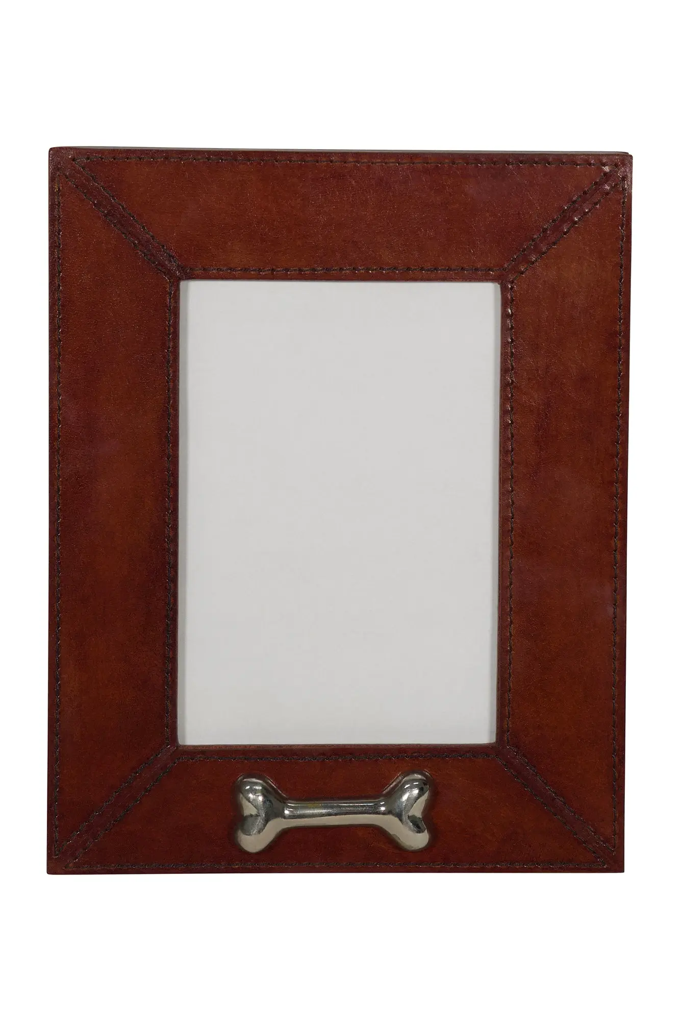 Huntley Pet Leather Picture Frame with Silver Bone Accent - Image 11