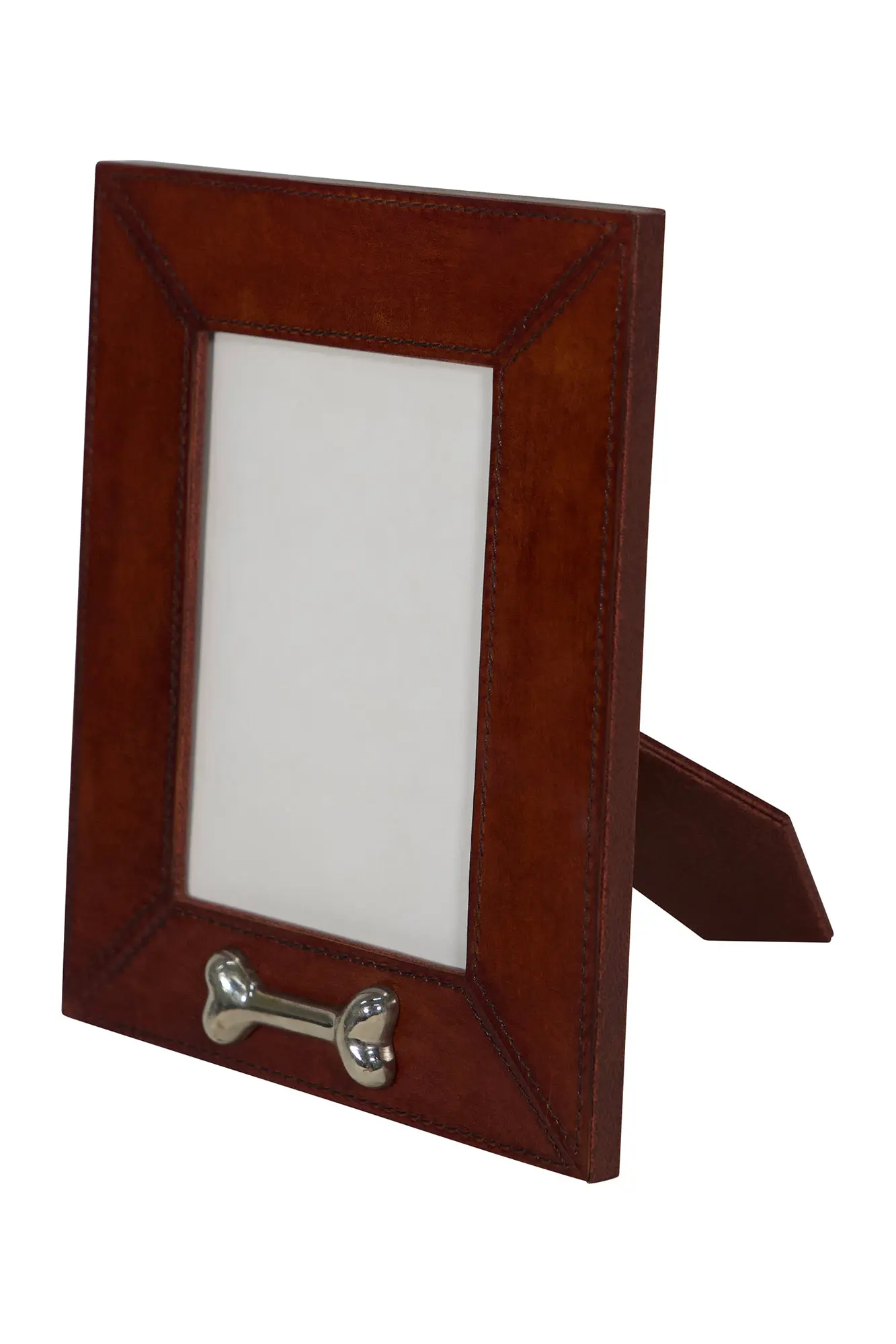 Huntley Pet Leather Picture Frame with Silver Bone Accent - Image 12