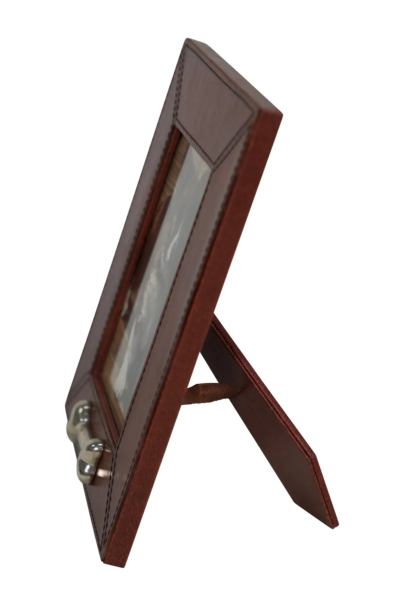 Huntley Pet Leather Picture Frame with Silver Bone Accent - Image 7