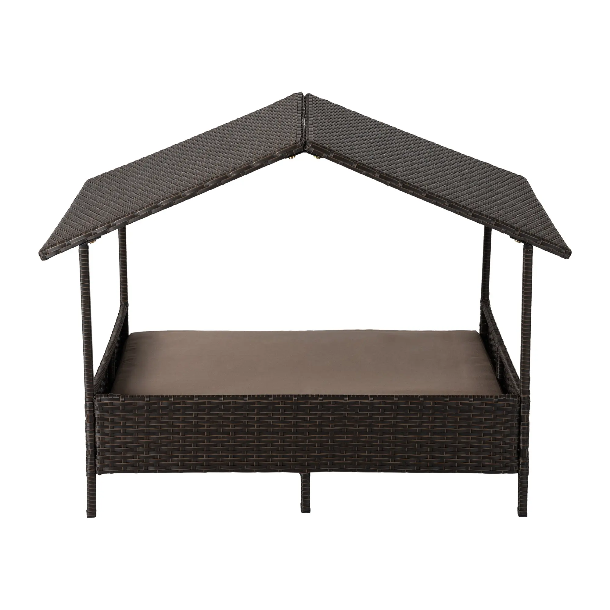 Huntley Pet Rattan Wicker Indoor Outdoor Cabana Raised Pet Bed - Image 14