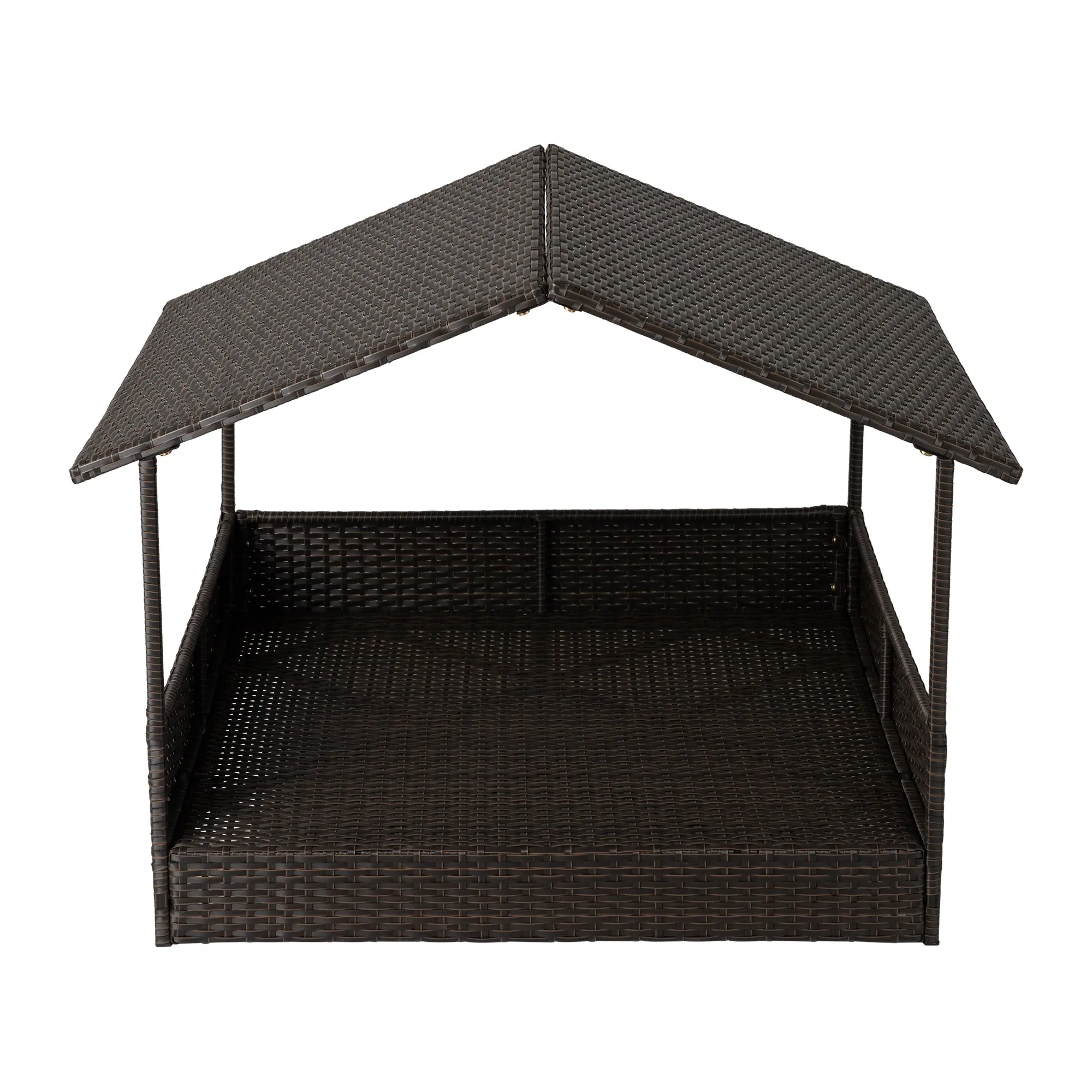Huntley Pet Rattan Wicker Indoor Outdoor Cabana Raised Pet Bed - Image 15